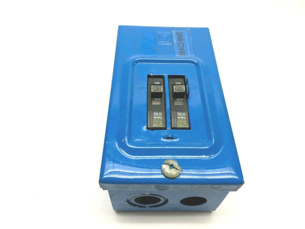 Square D Q02L30S Blue Enclosure Load Center w/ 2x 10A Amp Circuit Breakers - Maverick Industrial Sales