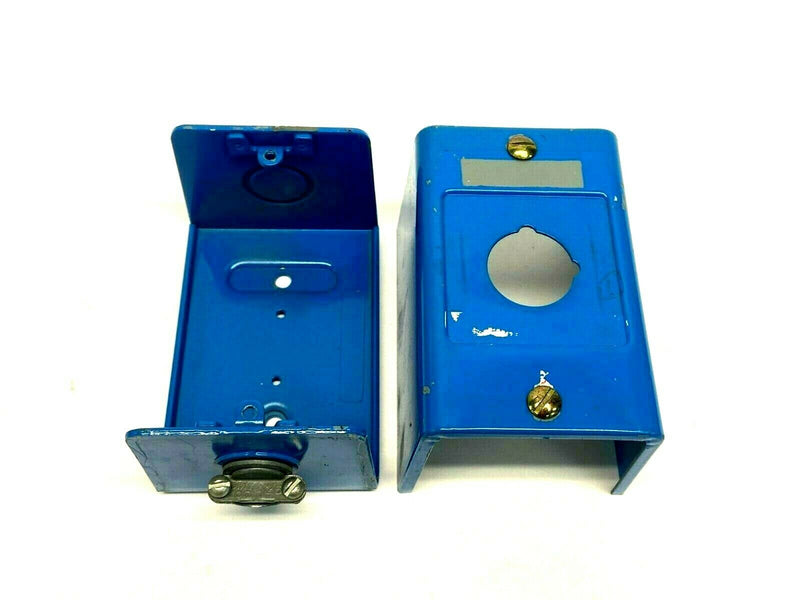 Allen Bradley 1 Pushbutton Enclosure Steel Blue 4-3/4" x 3-1/2" x 2-3/4" - Maverick Industrial Sales