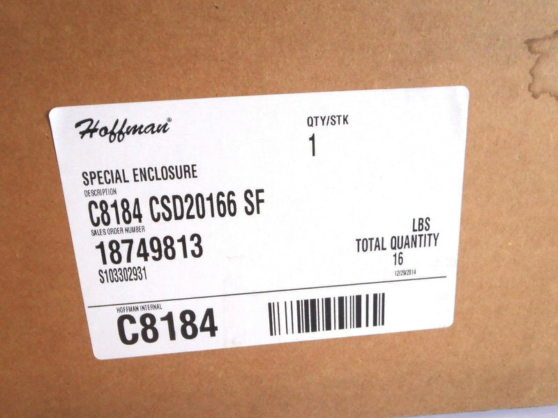 Hoffman C8184 CSD20166 SF Special Enclosure - Maverick Industrial Sales