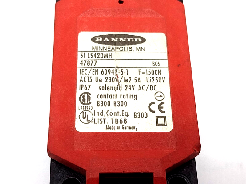 Banner SI-LS42DMH Solenoid Locking Interlock Body 24V 2 NC, 1 NC/1 NO - Maverick Industrial Sales