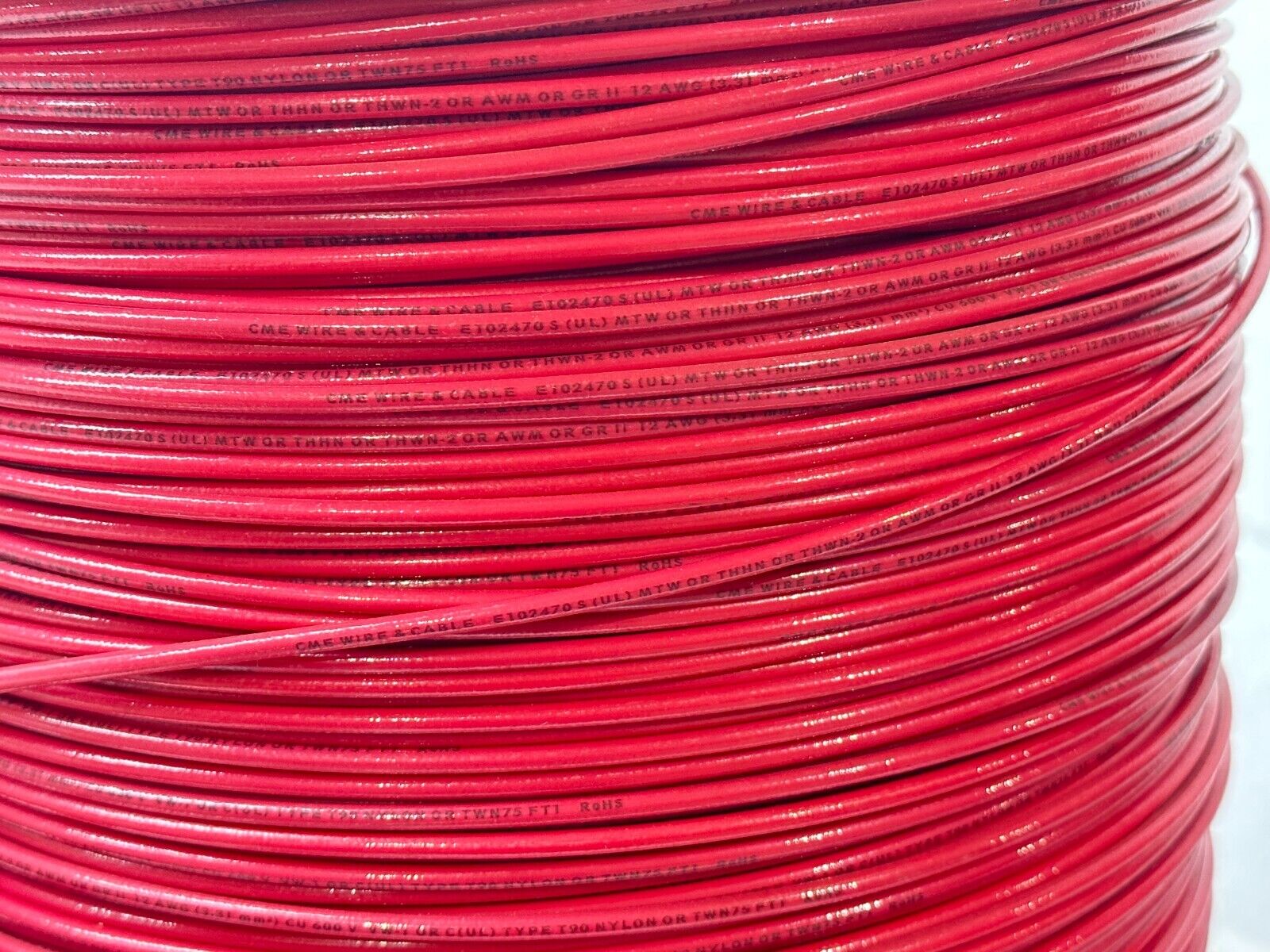 CME Wire & Cable E102470 S QI THHN/THWN-2 Copper Cable 12AWG 2165ft SPOOL - Maverick Industrial Sales
