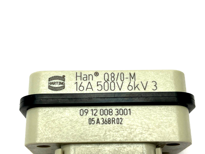 Harting Han Q 8/0 STI-C Heavy Duty Power Connector 09 12 008 3001 LOT OF 8 - Maverick Industrial Sales