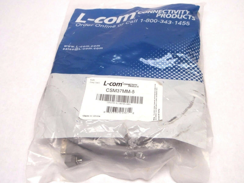 L-Com CSM25MM-10 Economy Molded D-sub Cable, DB25 Male / Male, 10.0 ft - Maverick Industrial Sales