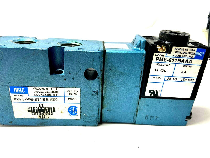 Mac Valves 825C-PM-611BA-552 5/3 Closed Center Valve With PME-611BAAA Pilot - Maverick Industrial Sales