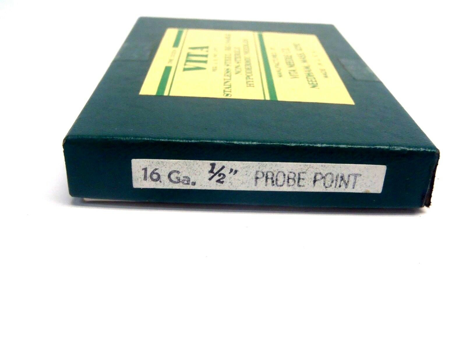 Lot of (12) Vita 16 Gauge 1/2" Probe Point Stainless Steel Reusable Needles - Maverick Industrial Sales