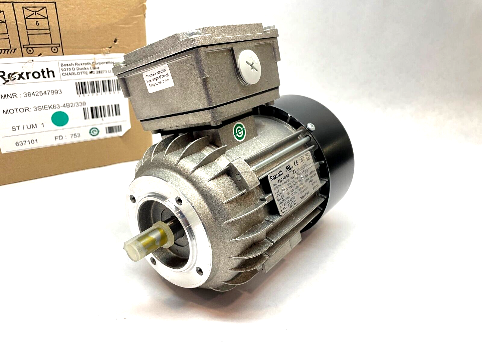 Bosch Rexroth 3842547993 Electric Motor, 230/400V, .22kW Bosch Rexroth 3842547993 Electric Motor, 230/400V, .22kW