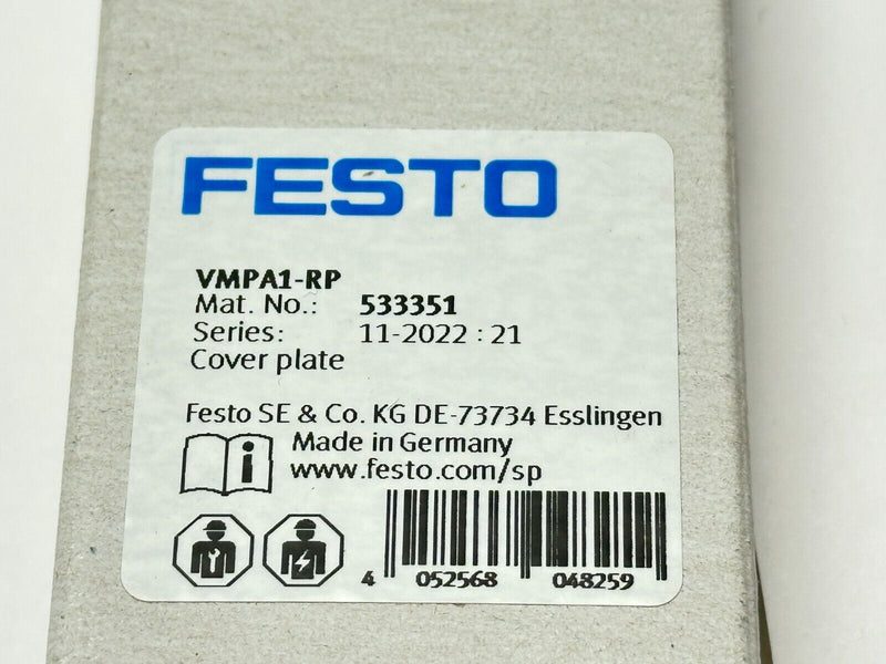 Festo VMPA1-RP Pneumatic Valve Blank Cover Plate 533351 - Maverick Industrial Sales