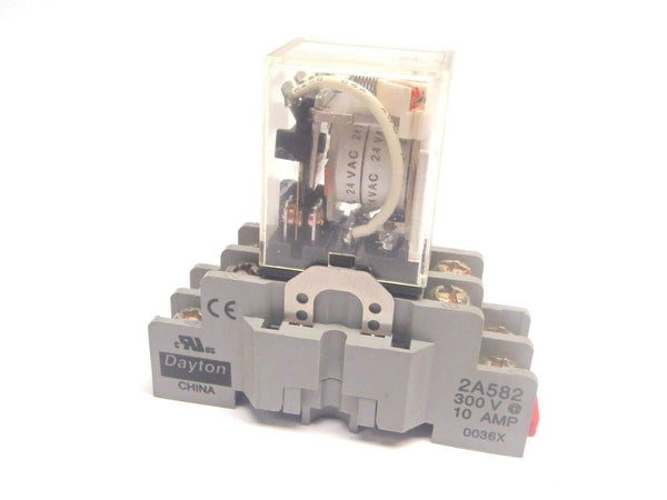 Dayton 2A582 8 Pin Socket D Relay 300V 10 Amp 0036X DIN Rail Screw - Maverick Industrial Sales