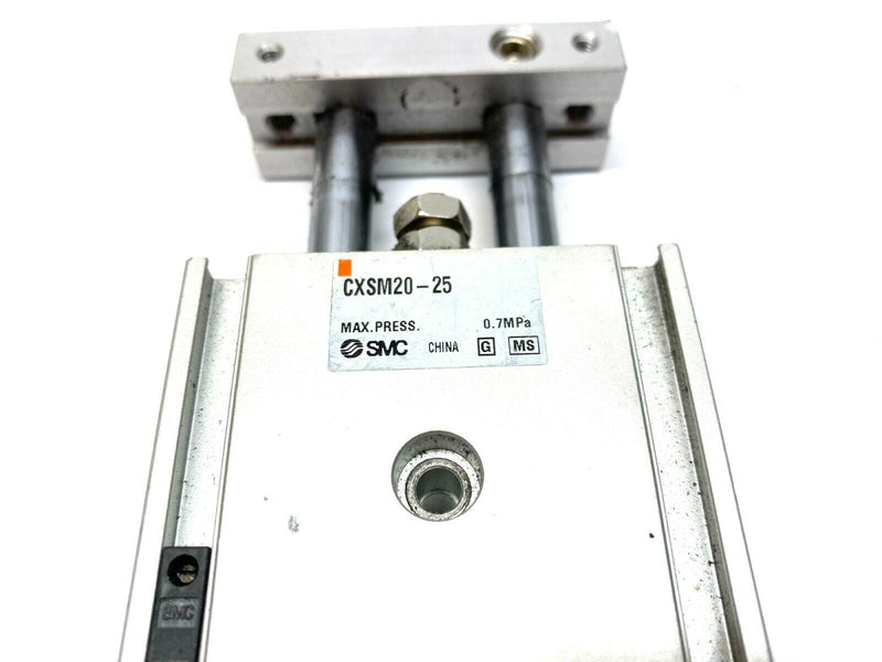 SMC CXSM20-25 Dual Rod Guided Cylinder 20mm Bore 25mm Stroke w/ 2) Auto Switches - Maverick Industrial Sales