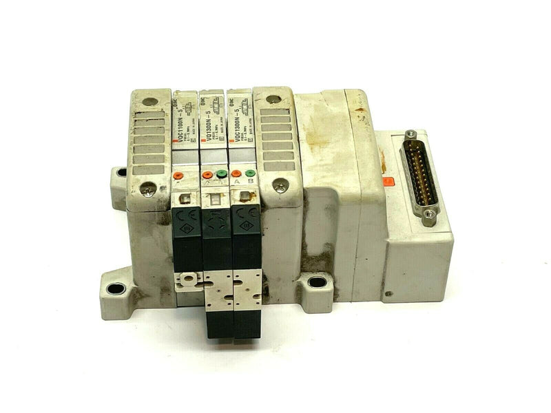 SMC VV5QC11-03N3FD0-S Manifold Base w/ Solenoids - Maverick Industrial Sales