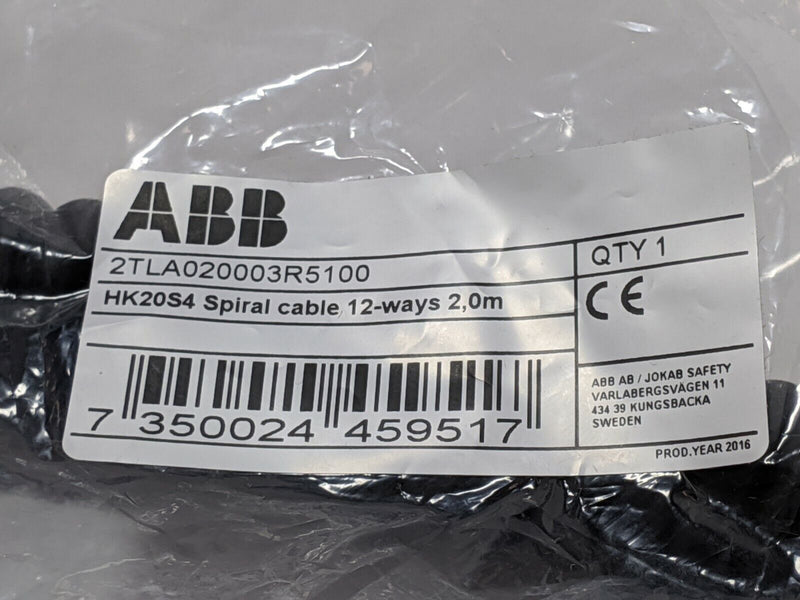 ABB 2TLA020003R5100 Spiral Cable HK20S4 12 Poles, 2m - Maverick Industrial Sales