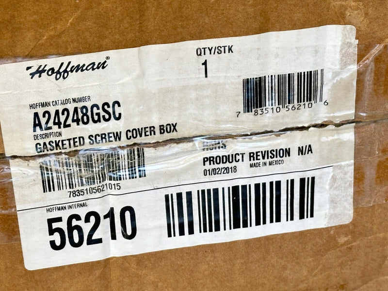 Hoffman A24248GSC Screw-Cover Gasketed Type 3 24" x 24" x 8" Galvanized Steel - Maverick Industrial Sales