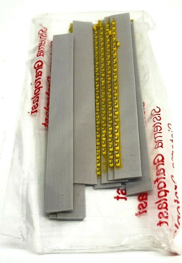 Grafoplast 117 Wire Markers J Black on Yellow 10 Strips 9TFX16 - Maverick Industrial Sales