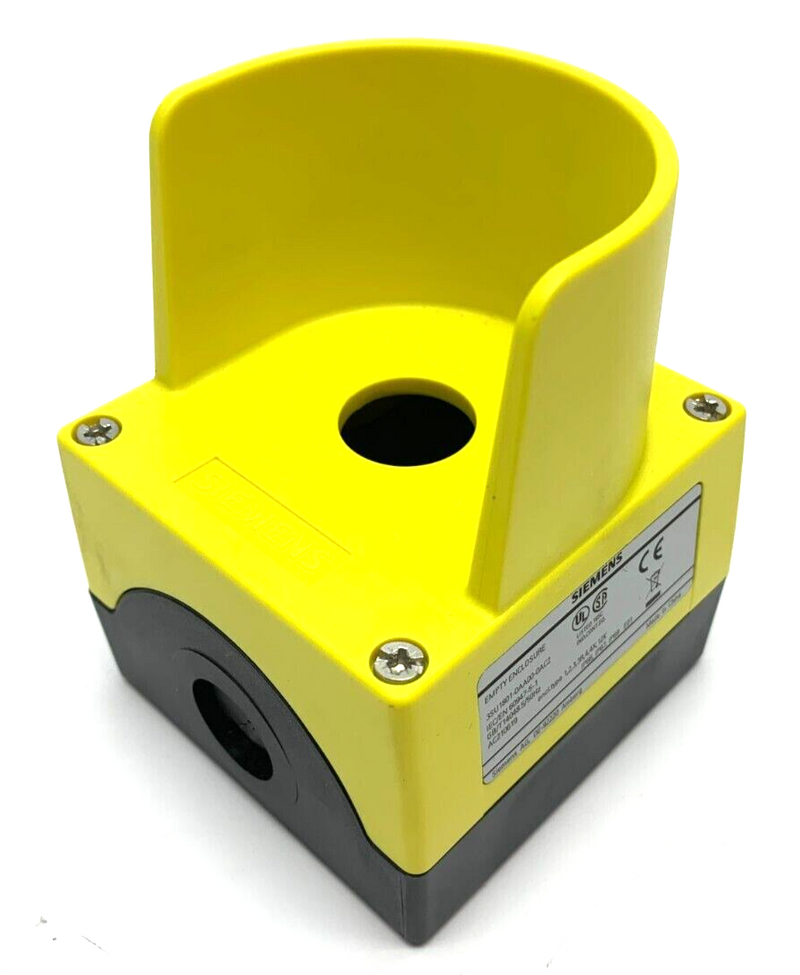 Siemens 3SU1801-0AAA00-0AC2 Yellow Push Button Enclosure w/ Protective Collar - Maverick Industrial Sales