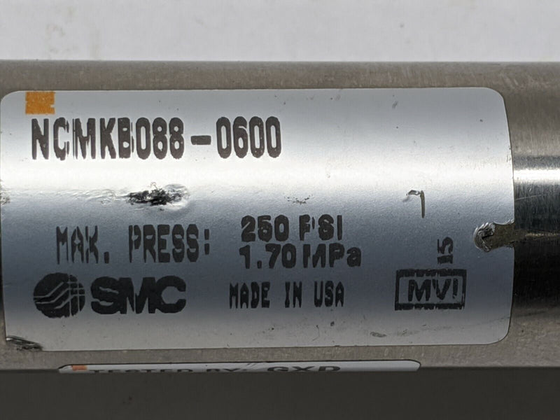 SMC NCMKB088-0600 Non Rotating Pneumatic Cylinder 7/8" Bore 6" Stroke - Maverick Industrial Sales