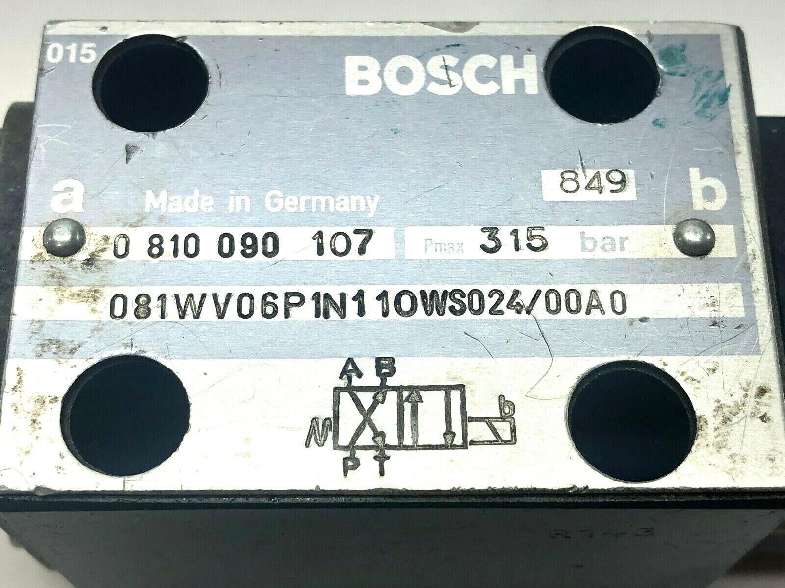 Bosch 0 810 909 107 Hydraulic Solenoid Valve 315 Bar - Maverick Industrial Sales