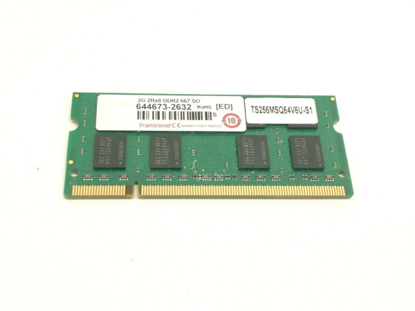 Transcend TS256MSQ64V6U-S1 2GB DDR2-667 Unbuffered SO-DIMM Ram Memory - Maverick Industrial Sales