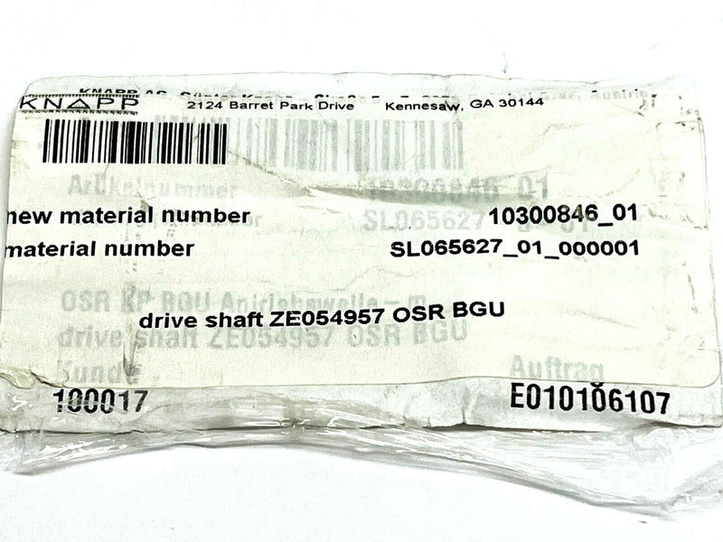 Knapp ZE054957 OSR BGU Drive Shaft 10300846_01 SL065627_01_000001 - Maverick Industrial Sales