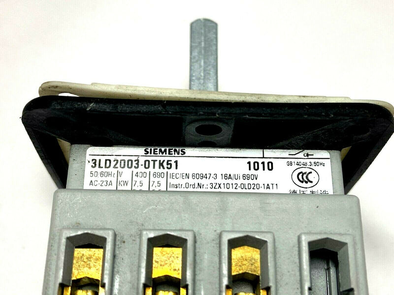 Siemens 3LD2003-DTK51 Disconnect Switch 120-690V NO HANDLE - Maverick Industrial Sales