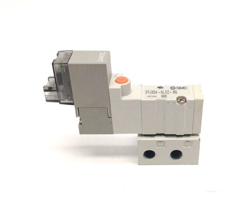 SMC SYJ324-5LOZ-M5 3-Port 2-Position Solenoid Valve M5 Base Mounted 24VDC - Maverick Industrial Sales