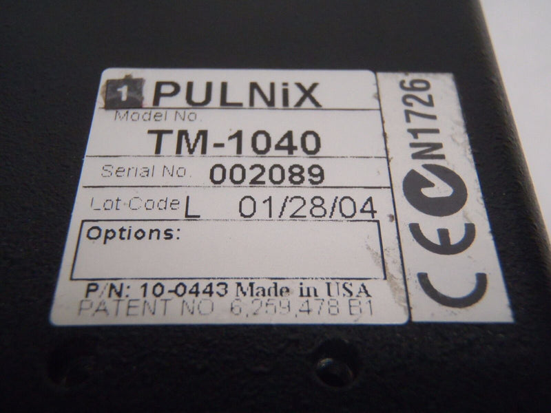 PULNIX TM-1040 LOT L 10-0443 PROGRESSIVE SCAN HIGH RESOLUTION DIGITAL CCD CAMERA - Maverick Industrial Sales