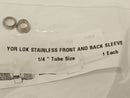 Yor Lok Stainless Front & Back Sleeve 1/4" Tube Size LOT OF 3 - Maverick Industrial Sales