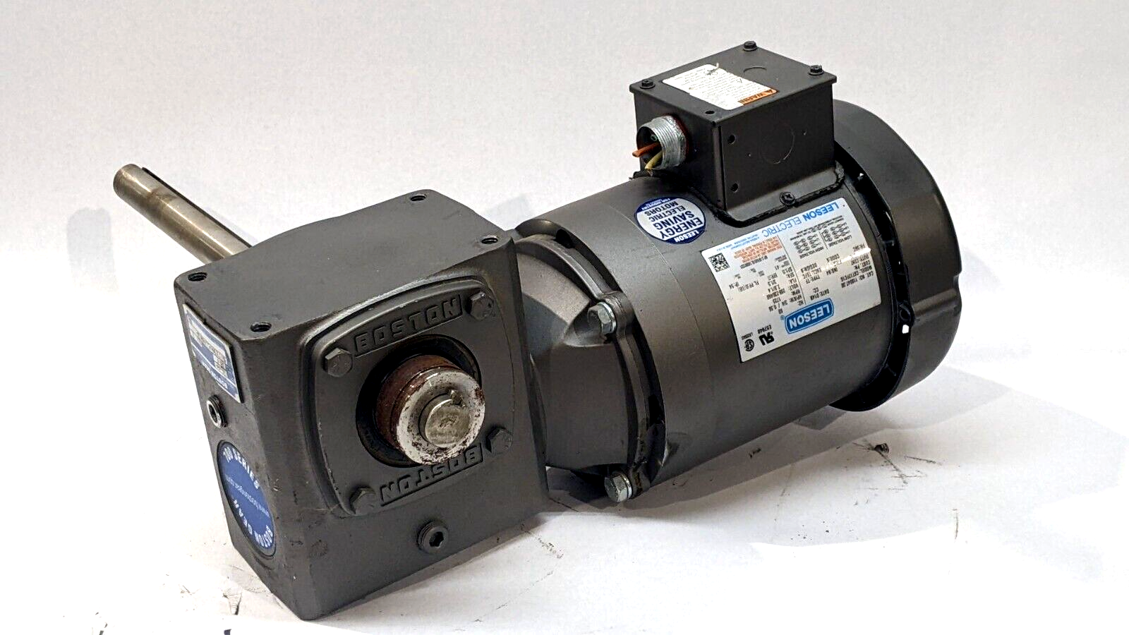 Leeson 110047.00 Electric Motor w/ Boston Gear HF721-50K-B5-HP-16 Speed Reducer - Maverick Industrial Sales
