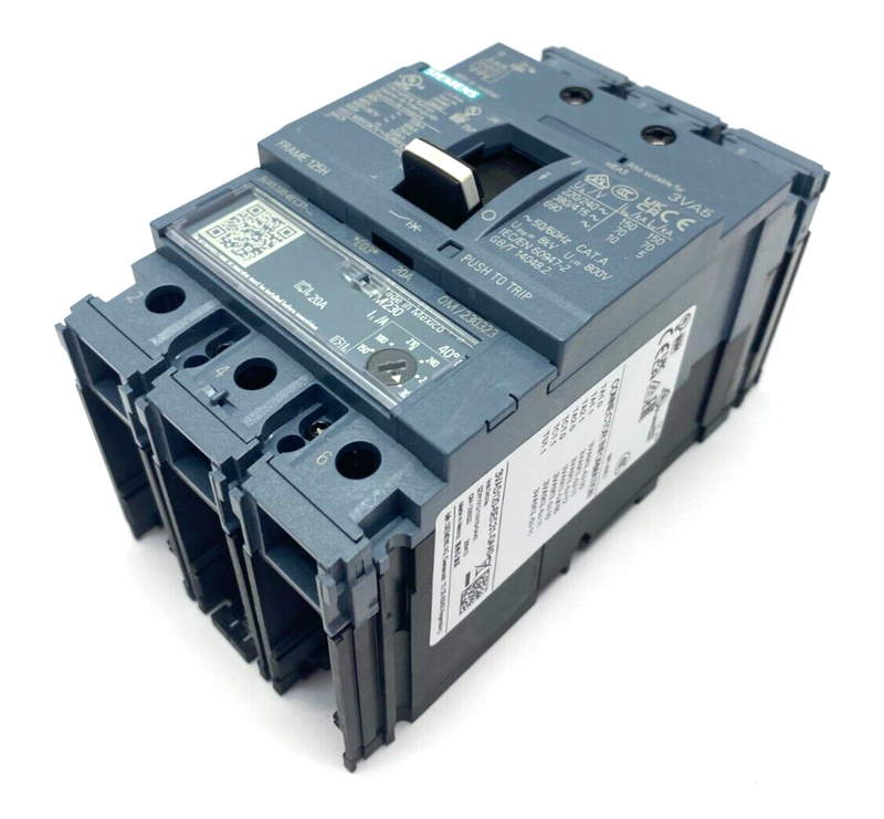 Siemens 3VA5120-6EC31-0AA0 Molded Case Circuit Breaker 3-Pole 125H 3p TM230 - Maverick Industrial Sales