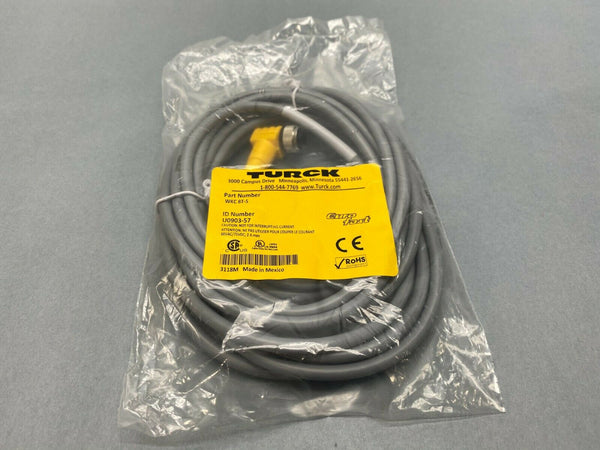 Turck WKC 8T-5 Single Ended Cordset w/ Female Right Angle Connector 8-Pin M12 - Maverick Industrial Sales