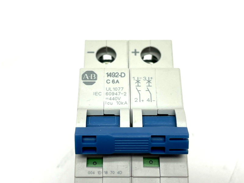 Allen Bradley 1492-D2C060 Ser. D Miniature Circuit Breaker 2-Pole 6A - Maverick Industrial Sales