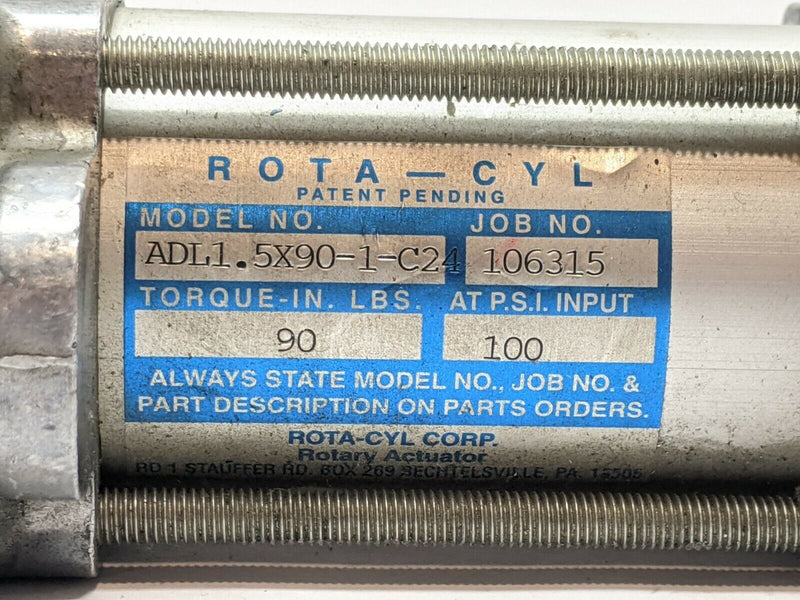 Rota-Cyl ADL1.5x90-1-C24 Rotary Actuator Cylinder - Maverick Industrial Sales