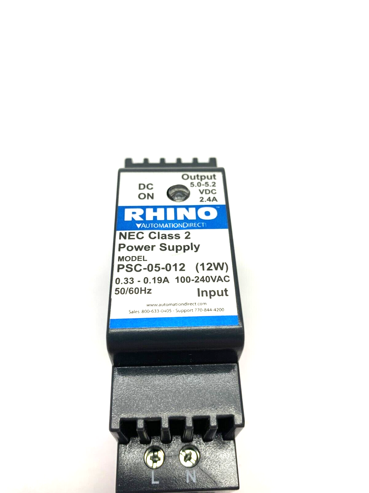 Rhino PSC-05-012 Automation Direct Power Supply NEC Class 2 100-240VAC 12W - Maverick Industrial Sales