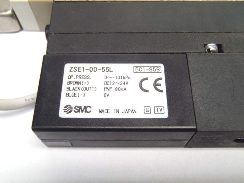 SMC ZM131HT-K5L-E55L Vacuum Generator W/ ZSE1-00-55L Vacuum Switch - Maverick Industrial Sales