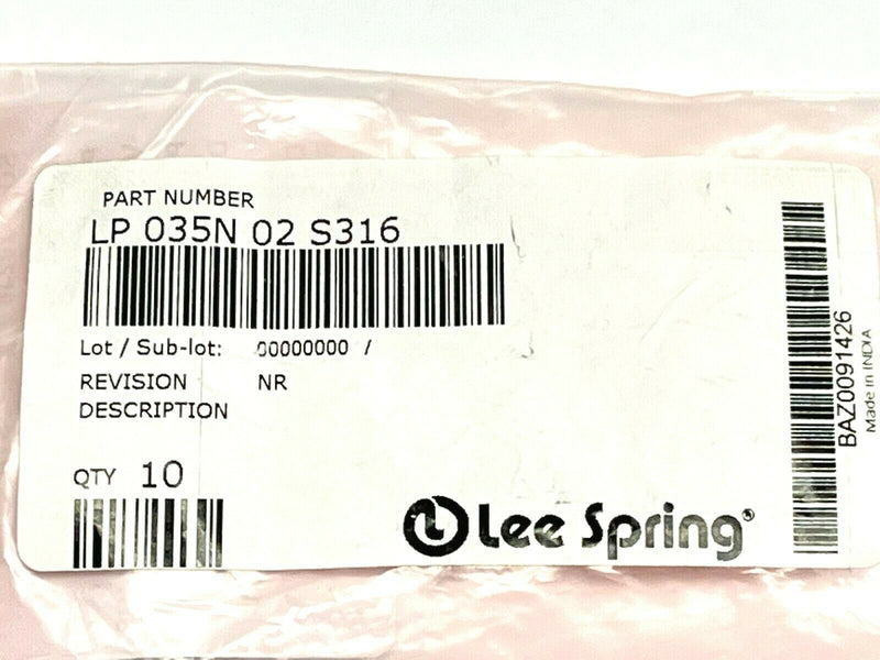 Lee Spring LP 035N 02 S316 Compression Spring 1" x .72" OD LOT OF 9 - Maverick Industrial Sales