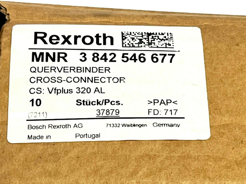 Bosch Rexroth 3842546677 Cross-Connector VFPlus 320al LOT OF 6 - Maverick Industrial Sales