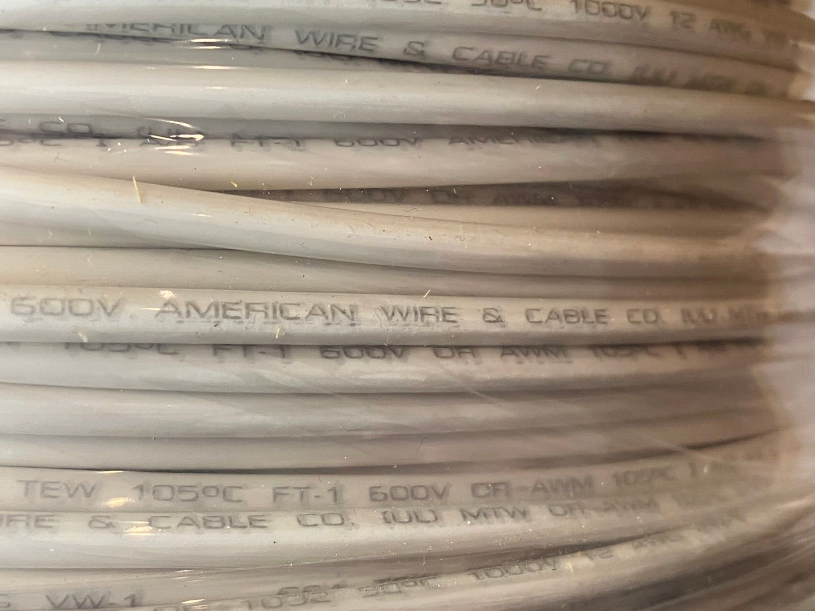 MTW-12G-02 | American Wire & Cable Co Wire 12G 19XBC MTW White 1075ft SPOOL - New – Open box - Maverick Industrial Sales