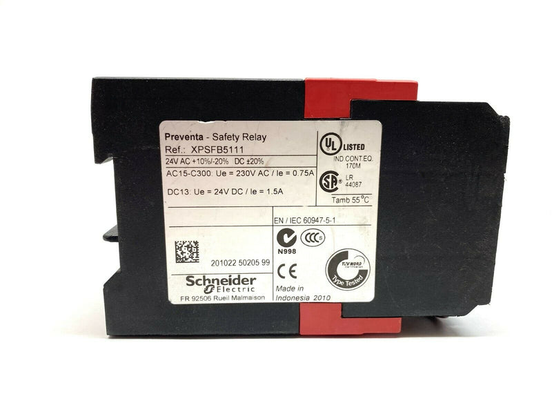 Schneider Electric XPSFB5111 Safety Relay 24V MISSING COVER - Maverick Industrial Sales