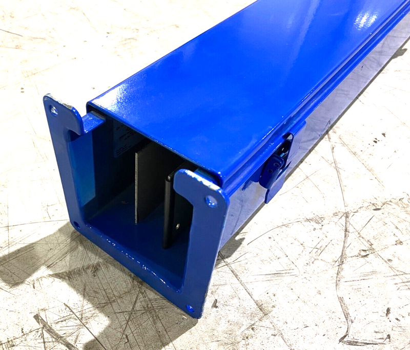 Hoffman F44L60 Straight Wireway Section Lay-in Hinged Cover BLUE 4" x 4" x 60" - Maverick Industrial Sales