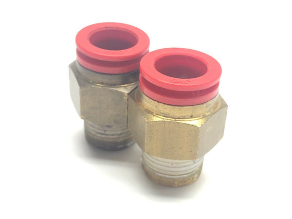 SMC 1/8 NPT x 5/16 8mm Push To Connect Brass Straight Fitting Lot