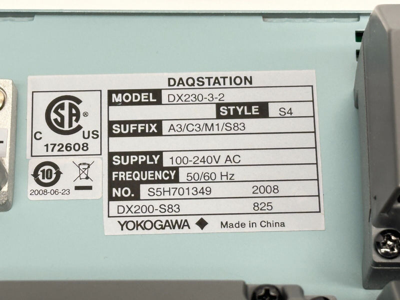 Yokogawa DX230-3-2 Style S4 Suffix A3/C3/M1/S83 Daqstation Chart Recorder - Maverick Industrial Sales