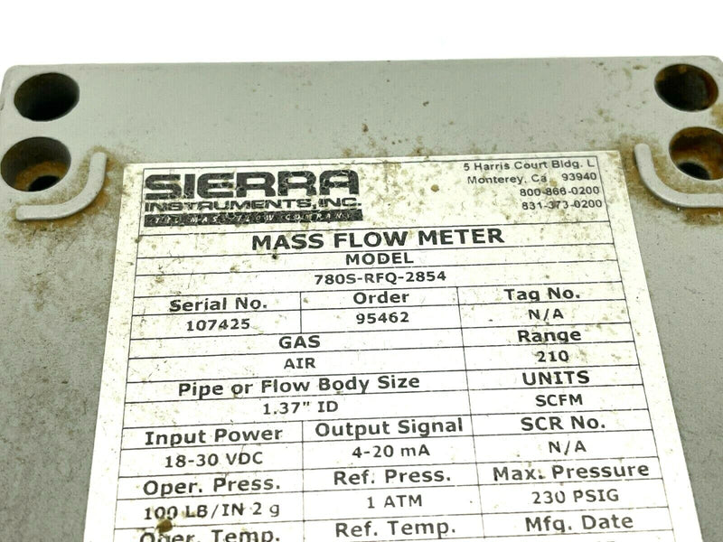 Sierra Instruments 780S-RFQ-2854 Mass Flow Meter - Maverick Industrial Sales