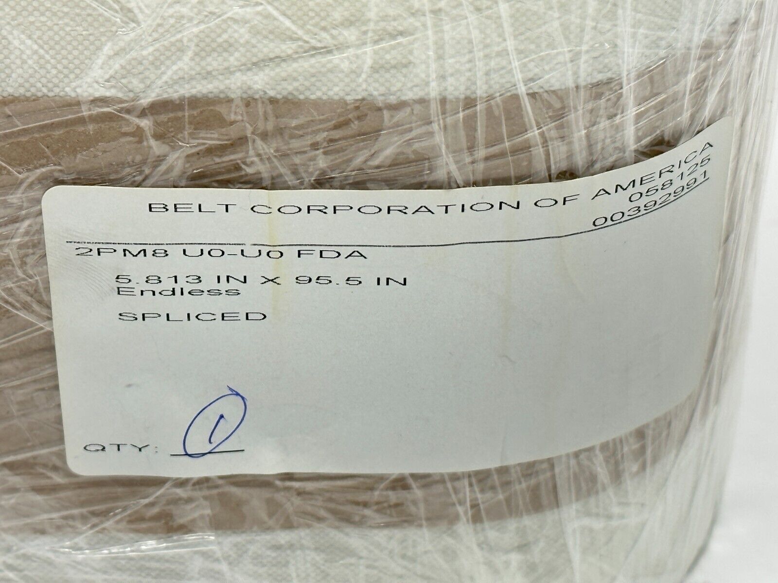 Belt Corporation 2PM8 U0-U0 FDA Conveyor Belt 5.813" x 95.5" Endless Spliced - Maverick Industrial Sales