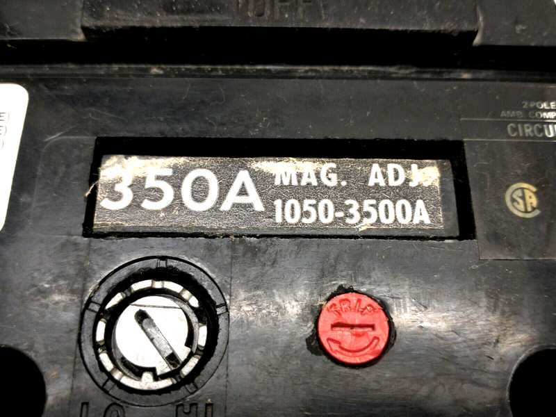 General Electric TJK426F000 Circuit Breaker 2P 350A 600VAC Mag. Adj. 1050-3500A - Maverick Industrial Sales