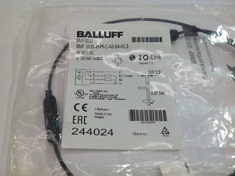 Balluff BMF00JJ Magnetic Field Sensor BMF 203K-H-PI-C-A8-S4-00,3 - Maverick Industrial Sales