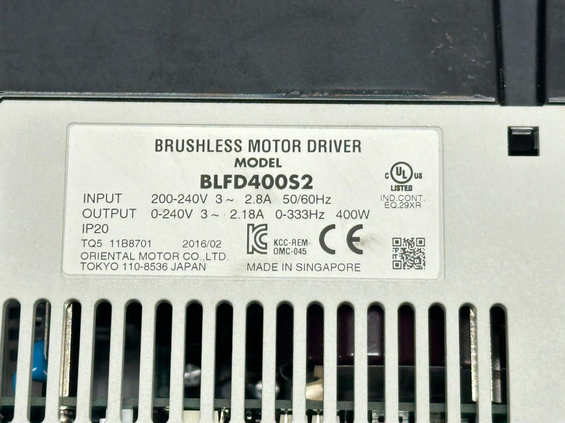 Oriental Motor BLFD400S2 Vexta Brushless DC Motor Driver 2.18-3A 0-240V 400W - Maverick Industrial Sales