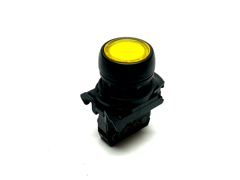 Allen Bradley 800FP-LF5 Momentary Pushbutton Yellow w/ 800F-N5R Ser. A Lamp - Maverick Industrial Sales