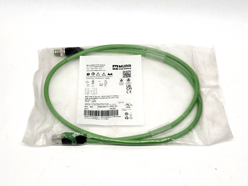 Murr Elektronik 7000-44711-7960100 Sensor Cordset M12 Male to Male RJ45 1m - Maverick Industrial Sales