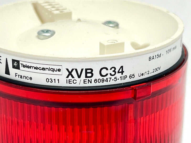 Telemecanique XVB C34 Illuminated Red Stack Light w/ CM8-A234 Bulb - Maverick Industrial Sales