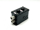 Hoffman E-2PBGX Pushbutton Enclosure Black w/ Allen Bradley 800E-3X10 Modules - Maverick Industrial Sales