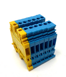 Entrelec M 4/6 5116 Terminal Block 4mm 600V 25A Six Blue One Yellow LOT OF 7 - Maverick Industrial Sales